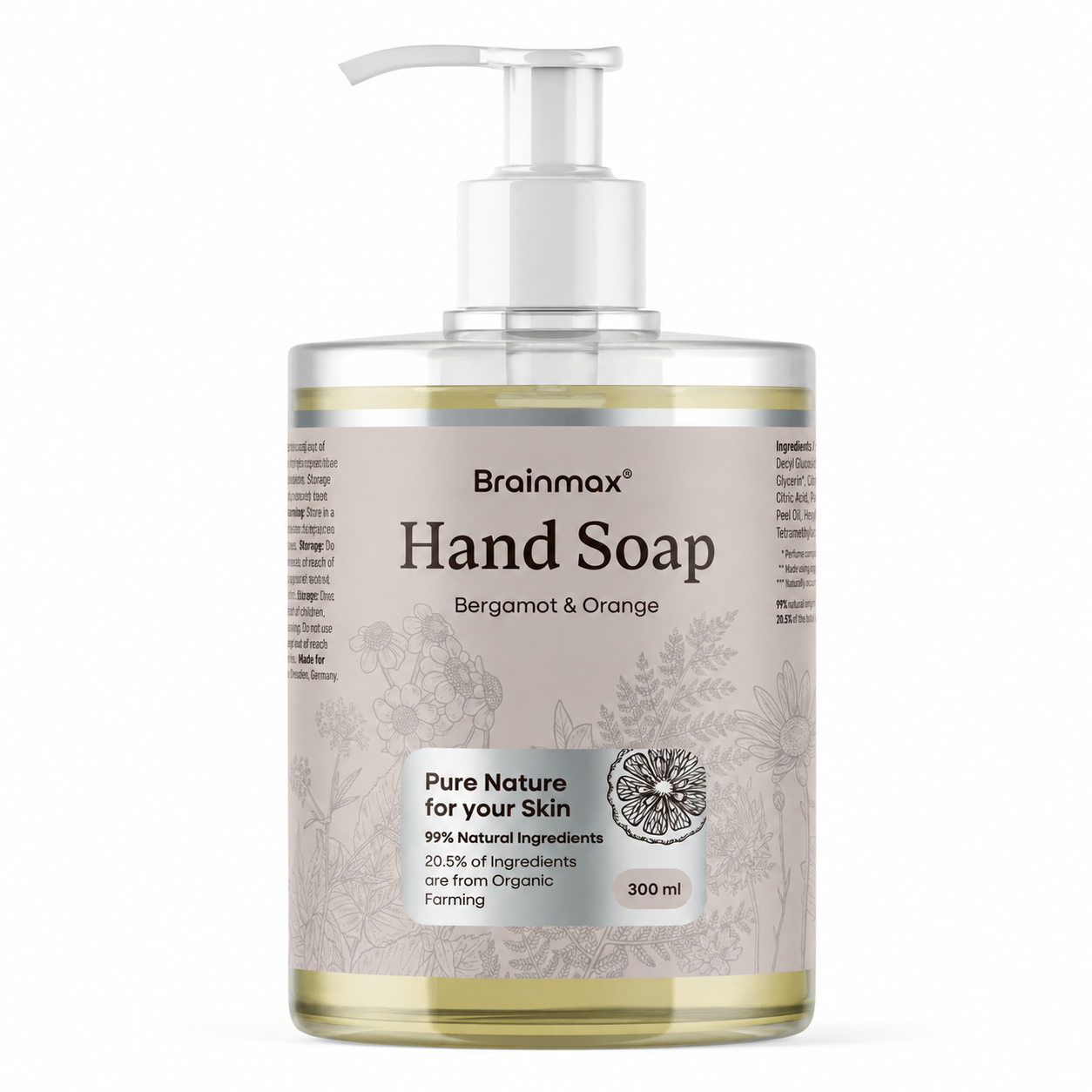 BrainMax BrainMax® Liquid Hand Soap Bergamot & Orange, 300 ml