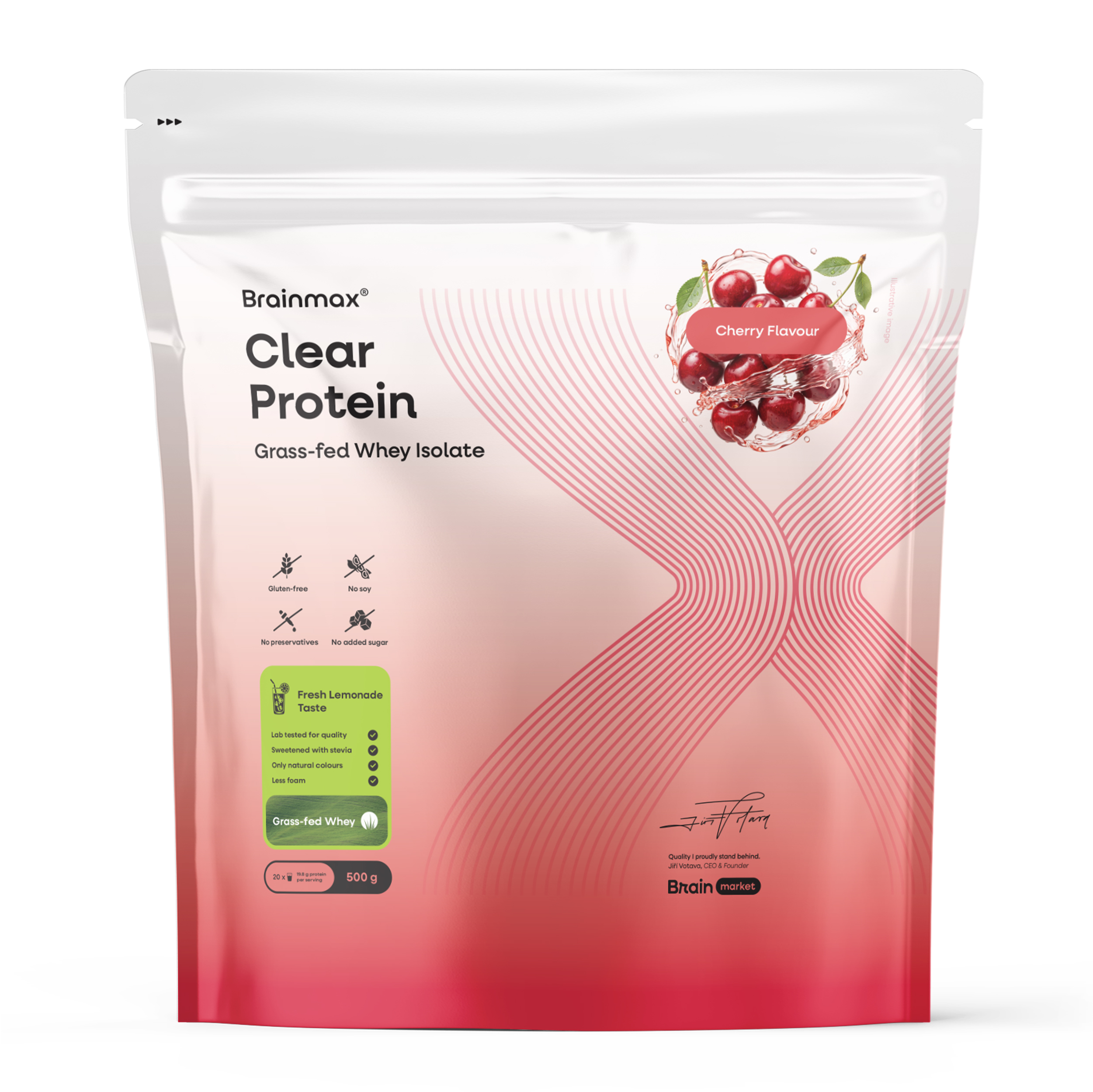 BrainMax Clear Protein®, Cherry, 500 g