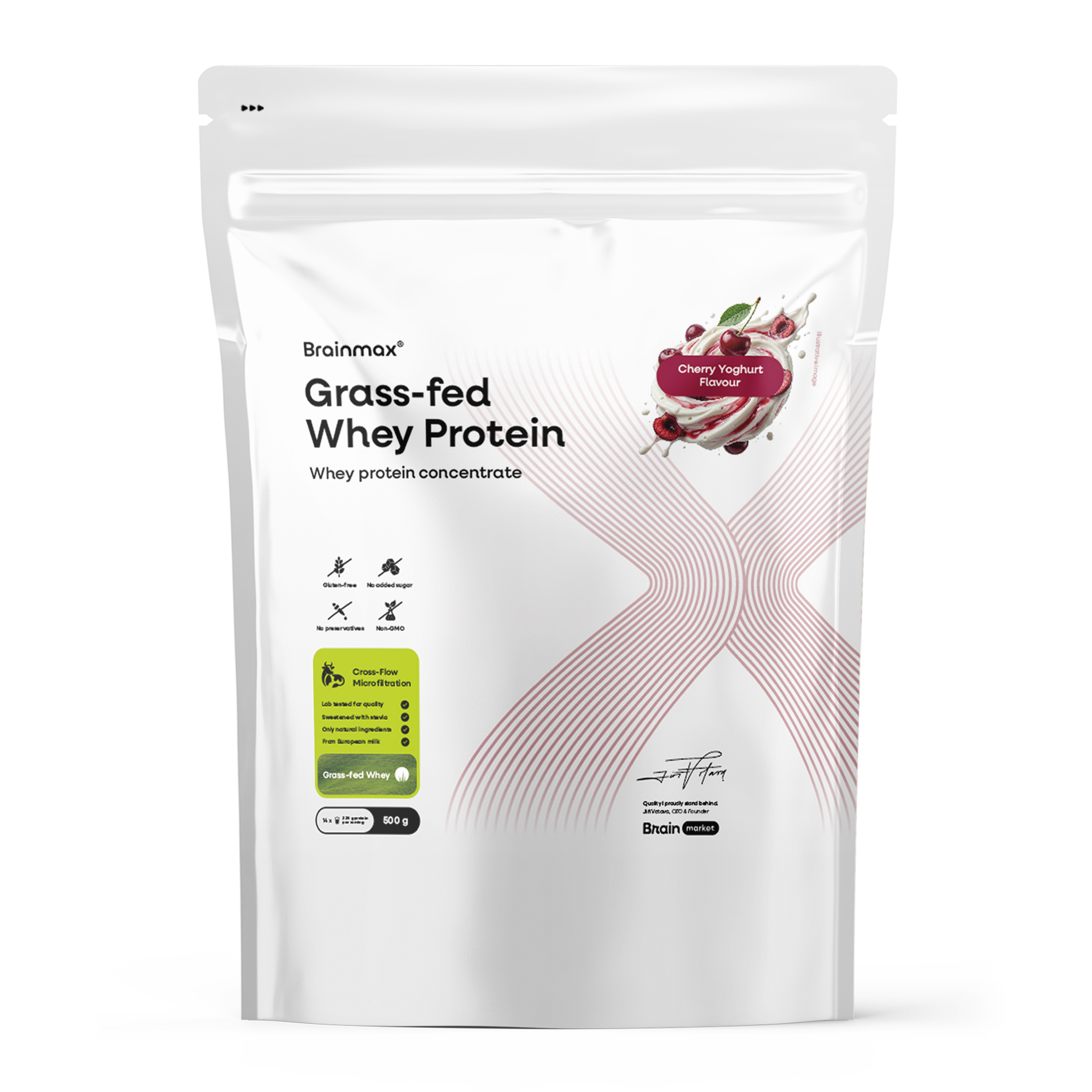 BrainMax Grass-fed Whey Protein®, Cherry yoghurt, 500 g