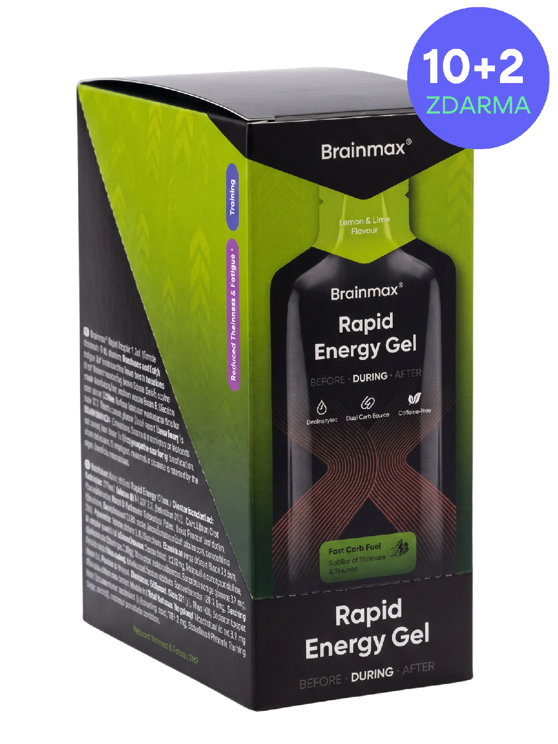 BrainMax® Rapid Energy Gel, Lemon & Lime, 12 x 65 g