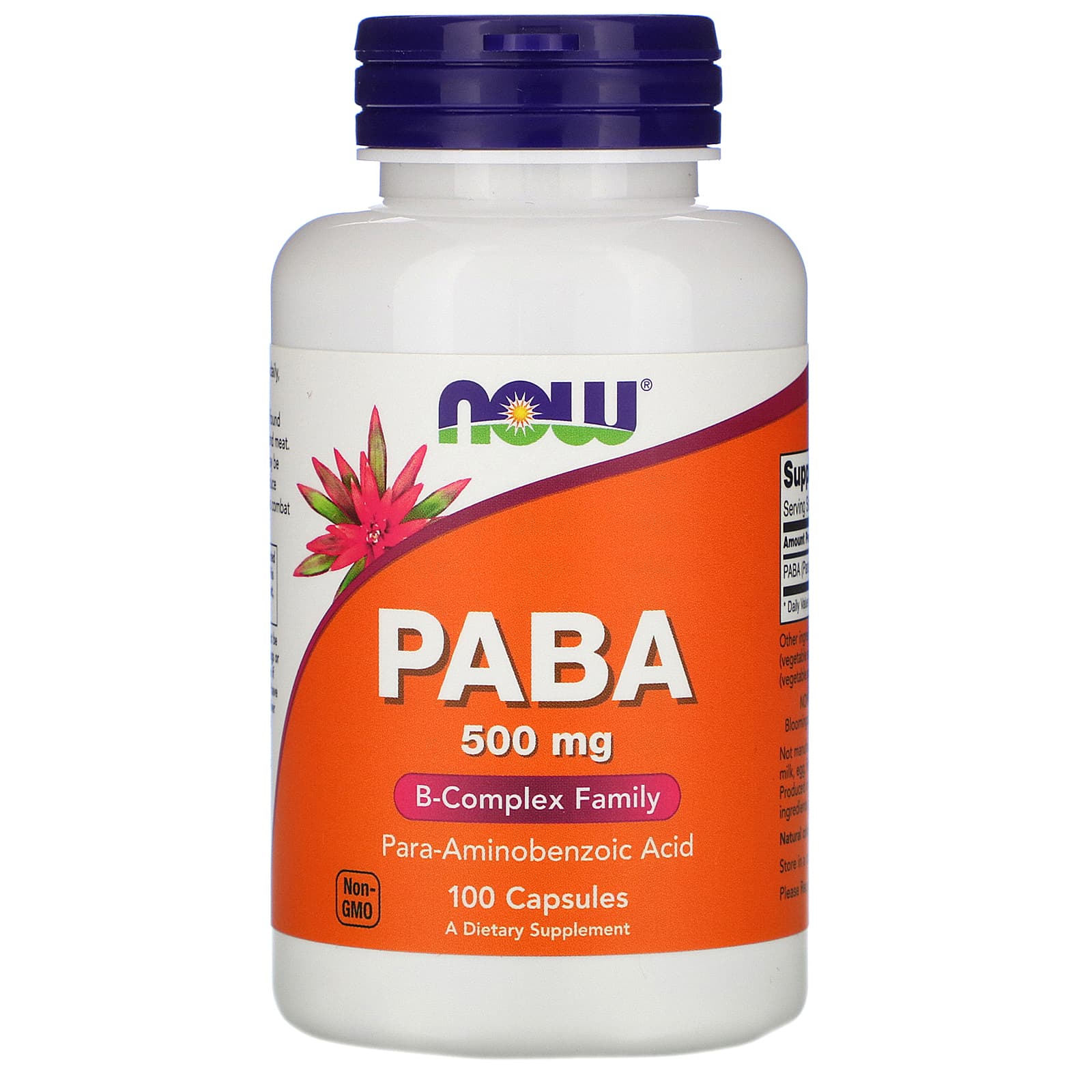 Now® Foods NOW PABA, 500 mg, 100 kapslí