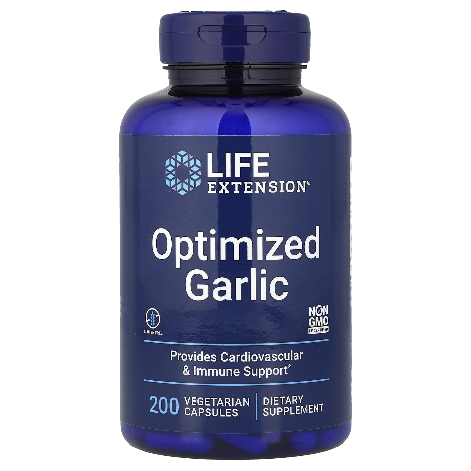 Life Extension Optimized Garlic, 200 rostlinných kapslí
