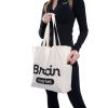 BrainMarket plátěná taška z bavlny, černý potisk  Praktická taška ze 100% bavlny