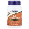 NOW Acidophilus 4X6, 60 rostlinných kapslí  Směs šesti bakteriálních kultur, doplněk stravy