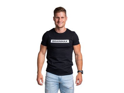 Muška majica s prugama BrainMax - crna (Velikost L)
