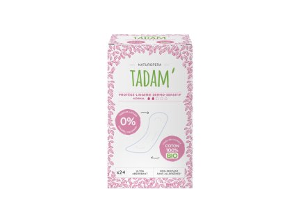 TADAM Dermo sensitive dnevni ulošci od organskog pamuka, normalni, 24 komada  Nježna zaštita za osjetljivu kožu