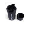 BrainMax višedijelni plastični šejker, crni, 500 + 150 ml  Crni plastični šejker