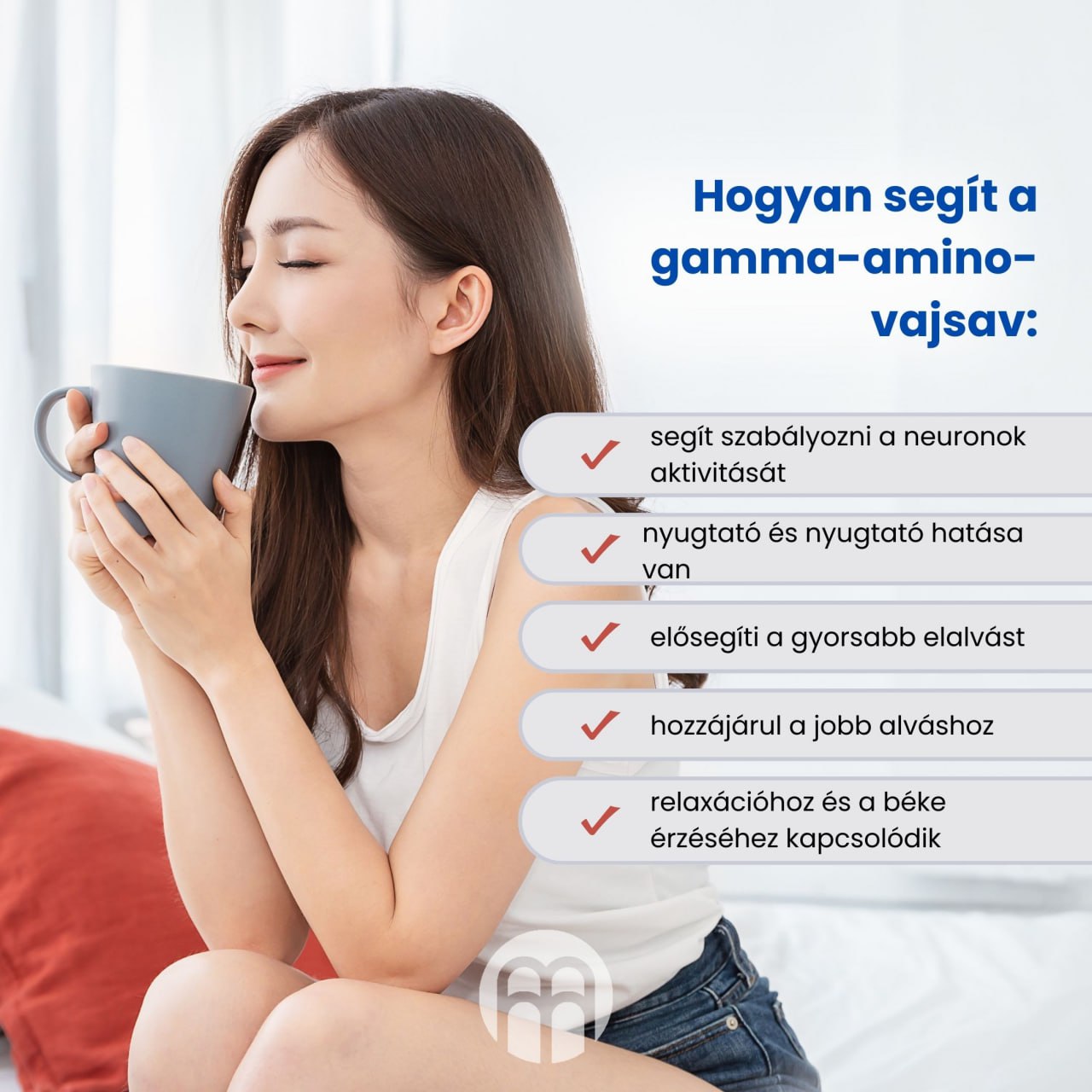 GABA. Egy aminosav, amely hozzájárul a nyugalomhoz és a lelki egyensúlyhoz.