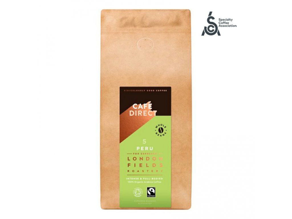 Cafedirect BIO Zrnkova kava Peru Reserve SCA 82 s tony kakaa a orisku 1kg