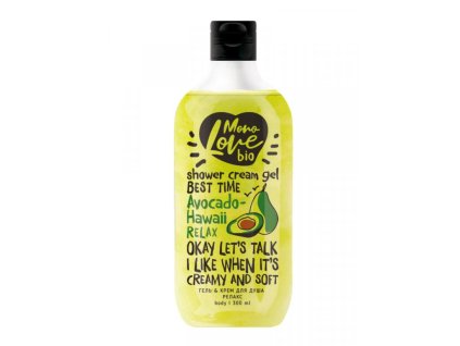 32592 bisou bio monolove sprchovy gel relaxace avokado hawaii 300 ml