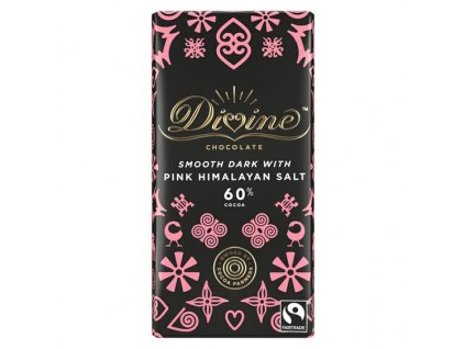 33036 divine chocolate horka cokolada s ruzovou himalajskou soli 60 90g