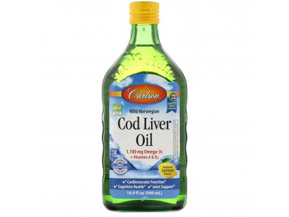 17591 carlson labs cod liver oil olej z trescich jater citron 500 ml