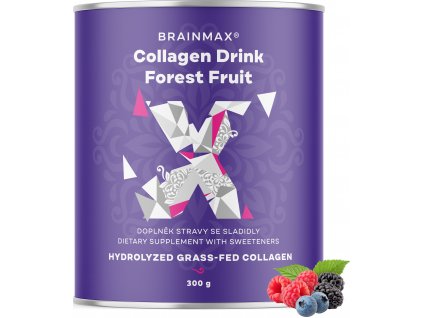 BrainMax Collagen Drink, kollagén ital, erdei gyümölcs 300 g  Erdei gyümölcs ízű kollagén ital