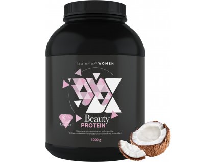 BrainMax Women Beauty Protein, fehérje nőknek kollagénnel, keratinnal és vitaminokkal, 1000 g  Prémium natív tejsavóprotein prémium Naticol® kollagénnel és egyéb összetevőkkel, 28 adag