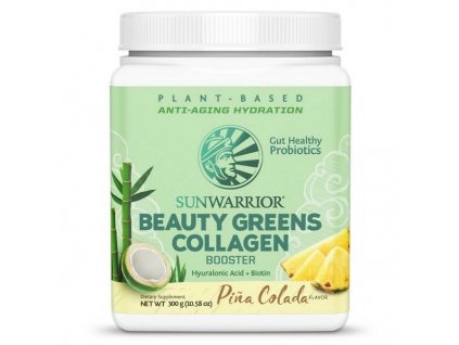 sunwarrior beauty greens collagen pina colada 300 gram