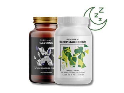 BrainMax Sleep magnézium + BrainMax Glycin 975 mg, 100 db növényi kapszula