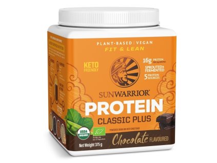 sunwarrior classic plus biologische proteïne chocolade 375 gram