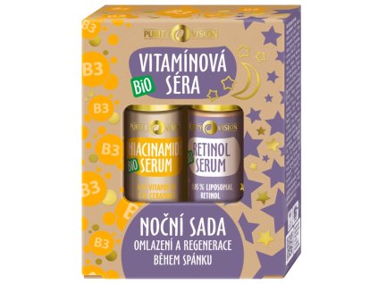 Purity Vision Bio Vitamin Szérum, Éjszakai Készlet  Éjszakai fiatalító duó, *CZ-BIO-001 tanúsítvánnyal