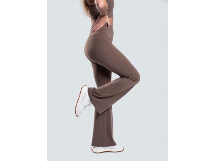 Brain női harang alakú leggings, barna színben  Stílusos leggings sporthoz és szabadidőhöz