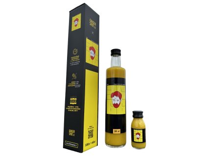 Gyömbéres Shot ajándékdobozban, 1x500 ml + 1x60 ml  Kalciummal, magnéziummal és B1-vitaminnal