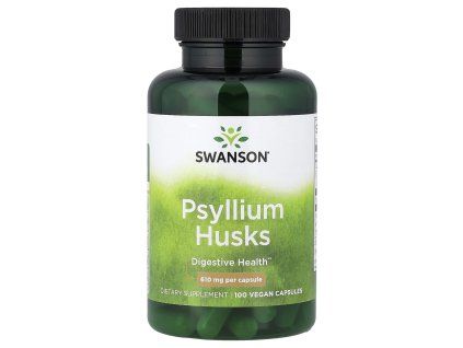 Swanson Psyllium héjak, 610 mg, 100 kapszula  Indiai útifű maghéj növényi kapszulában, étrend-kiegészítő