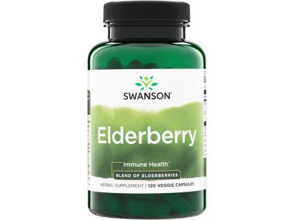 Swanson Elderberry, 120 növényi kapszula  Fekete bodza gyümölccsel és kivonattal, étrend-kiegészítő