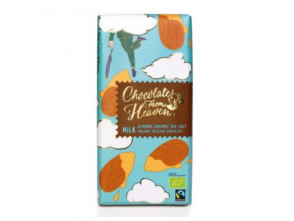 Chocolates From Heaven BIO mlecna cokolada s karamelizovanymi mandlemi a morskou soli 37% 100g