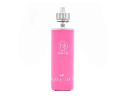 sklenena lahev v ruzovem termo obalu natu 550 ml (2)
