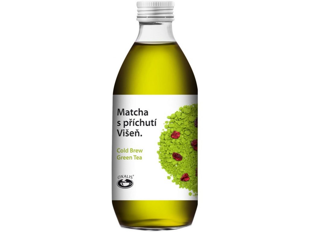 Oxalis Matcha s příchutí Višeň - Cold Brew Green Tea, 330 ml Obrázek