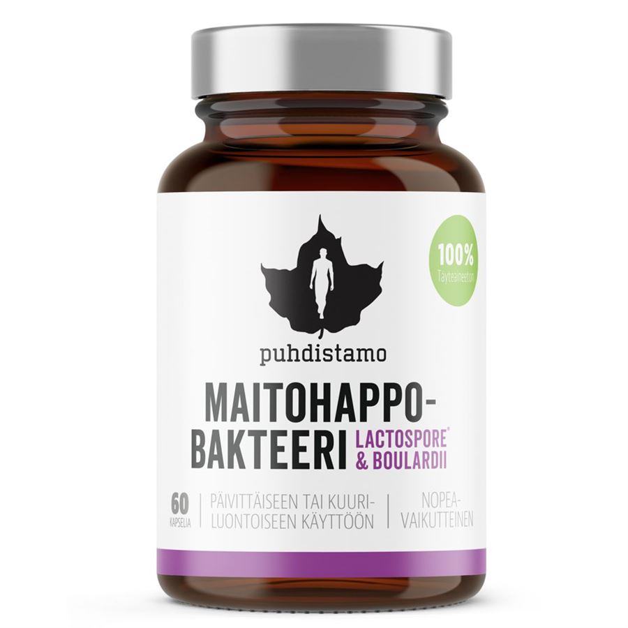 Puhdistamo - Lactic Acid Bacteria Boulardii 60 kapslí (Probiotika LactoSpore® a Lynside® - Maitohappo-bakteeri) Obrázek
