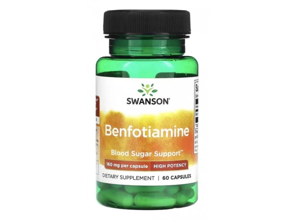 Swanson Benfotiamine (vitamín B1), 160 mg, 60 kapslí Obrázek