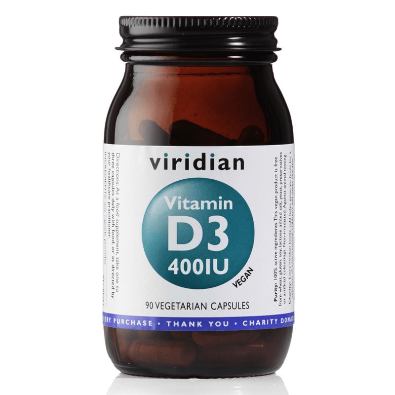 Viridian Vitamin D3 400IU 90 kapslí Obrázek