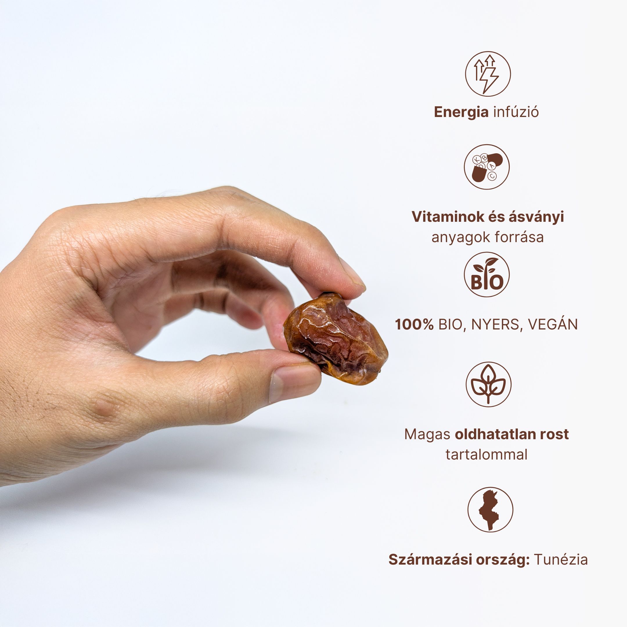 BrainMax Pure Datle Deglet Nour sušené BIO, vypeckované, 250 g Obrázek