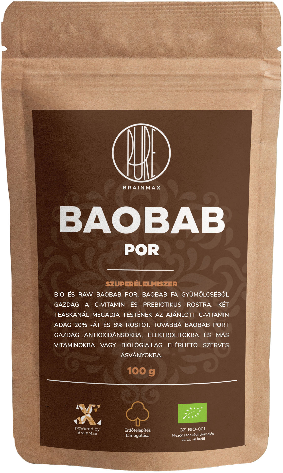 BrainMax Pure Baobab BIO prášek, 100 g Obrázek