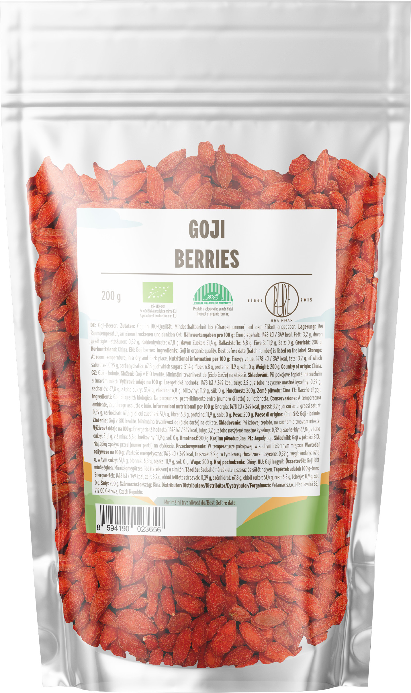 BrainMax Pure Goji sušené BIO, 200 g Obrázek