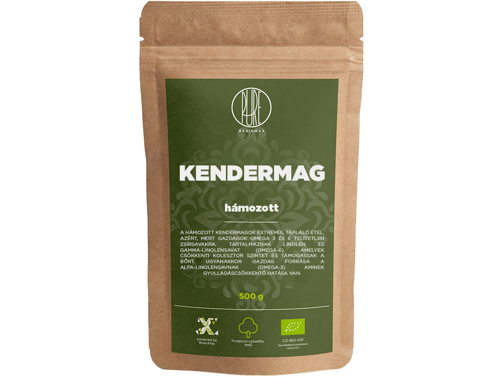 BrainMax Pure Konopné semínko, loupané BIO, 500g Obrázek