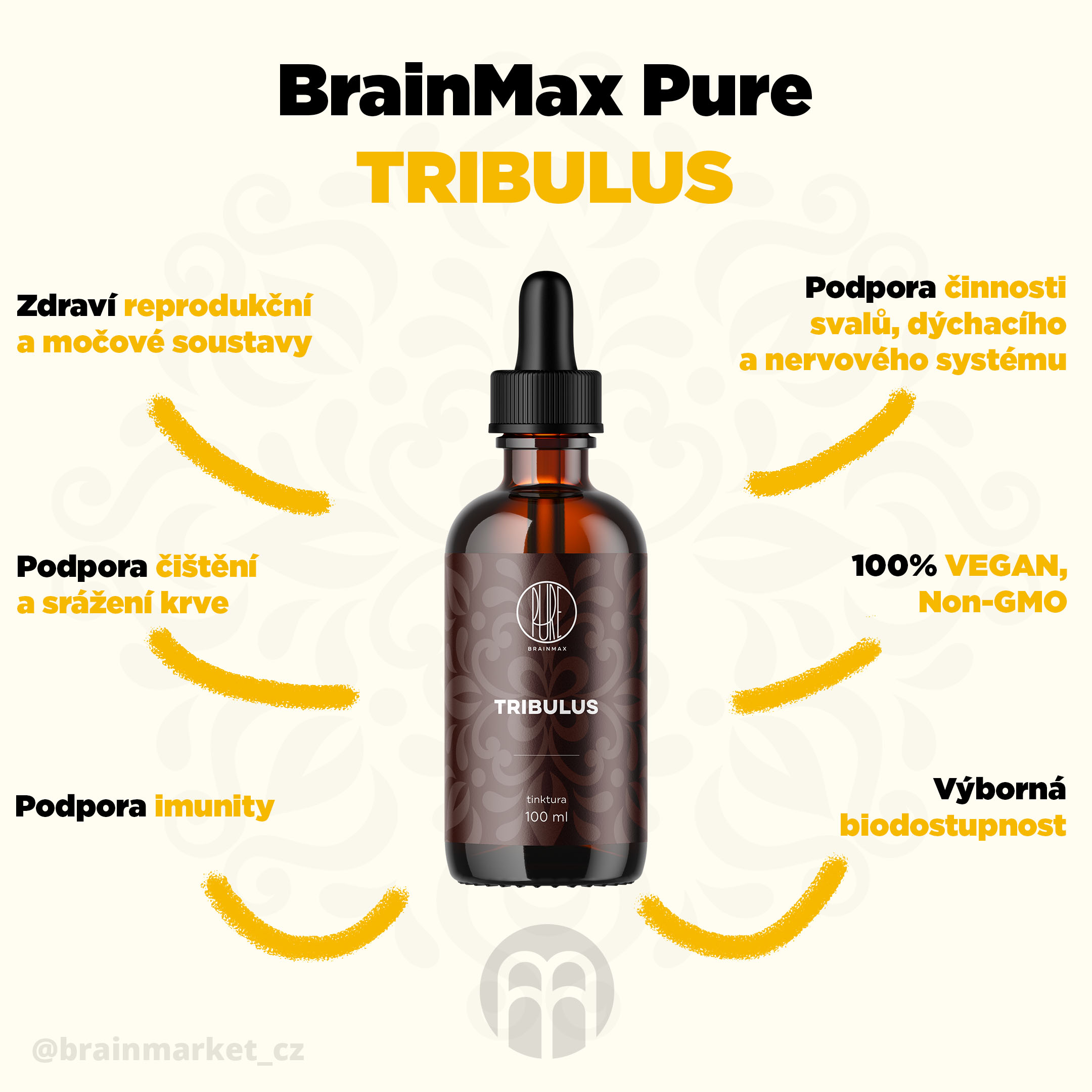 BrainMax Pure Tribulus, Kotvičník zemní, tinktura 1:3, 100 ml Obrázek