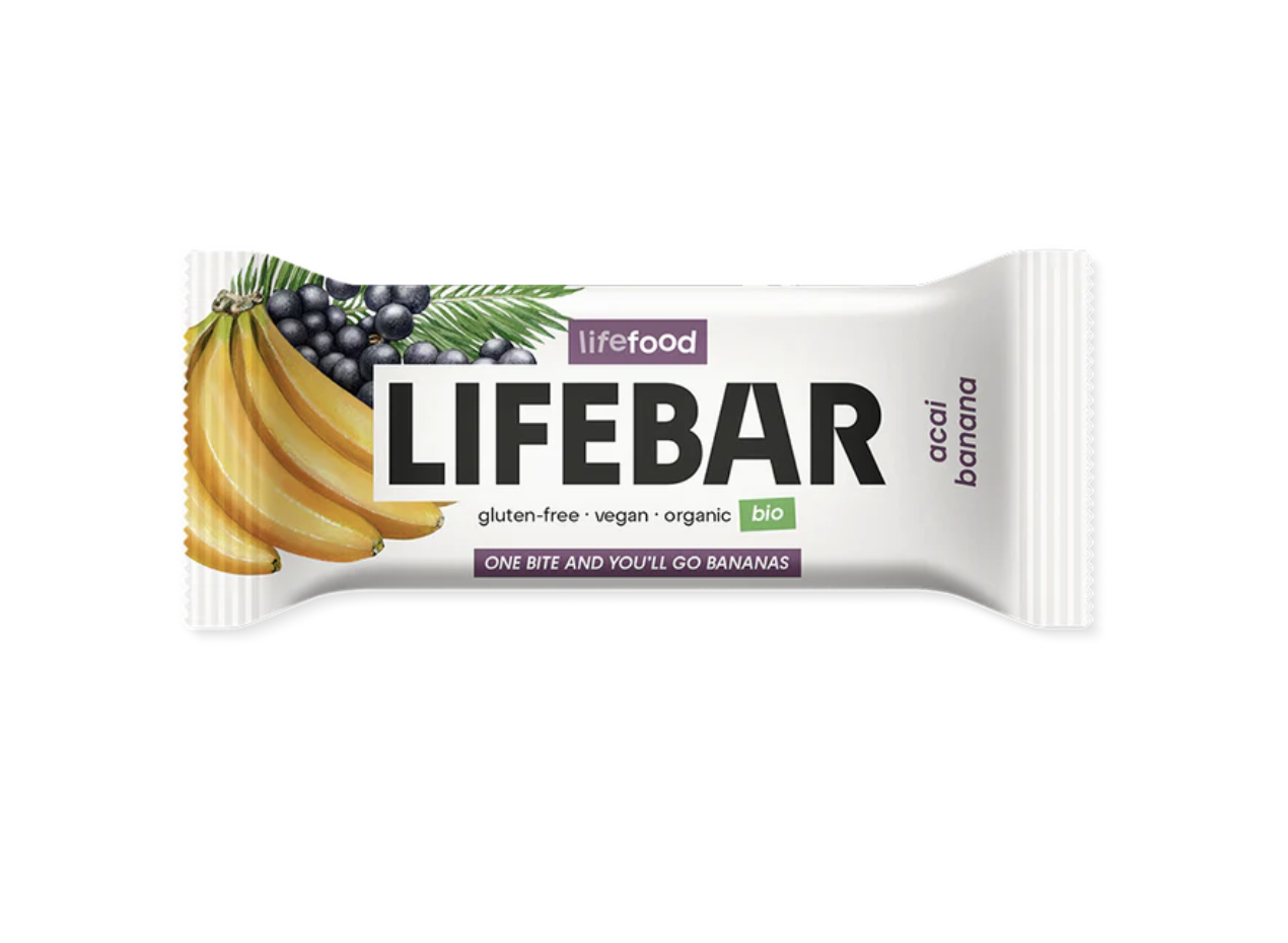 Lifefood Lifebar Superfoods Acai s banánem BIO RAW 47 g Obrázek