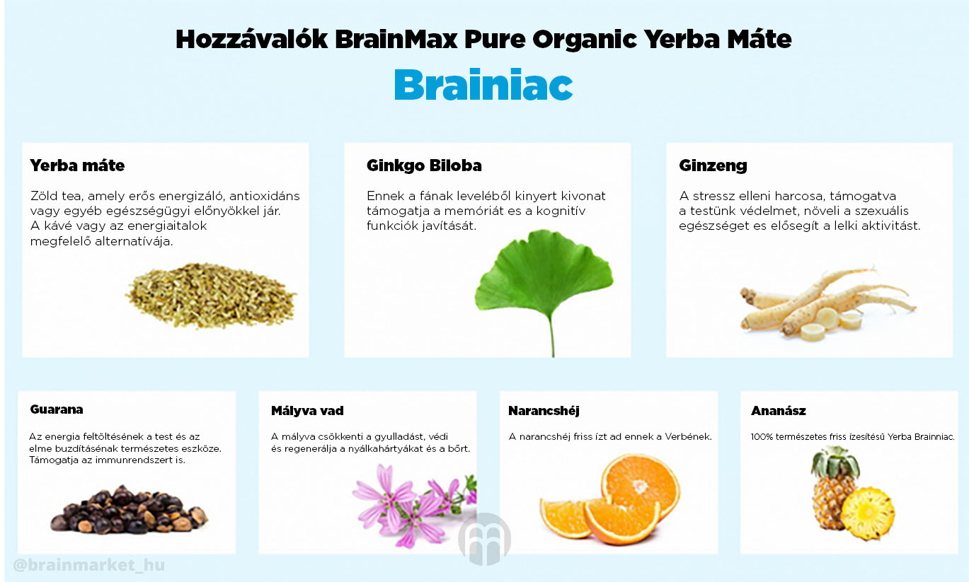 BrainMax Pure Yerba Maté, Brainiac, 500 g Obrázek