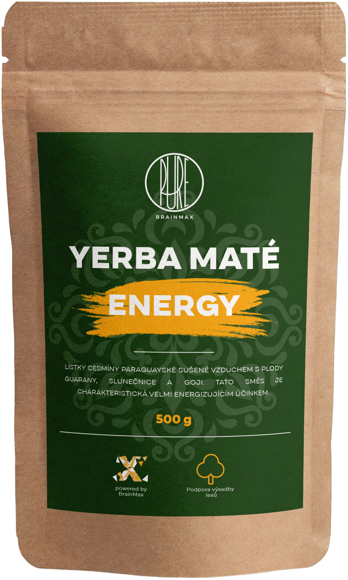 BrainMax Pure Yerba Maté, Energy, 500 g Obrázek