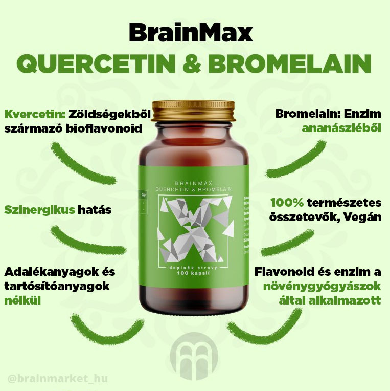 BrainMax Quercetin & Bromelain, Kvercetin a Bromelain, 100 rostlinných kapslí Obrázek