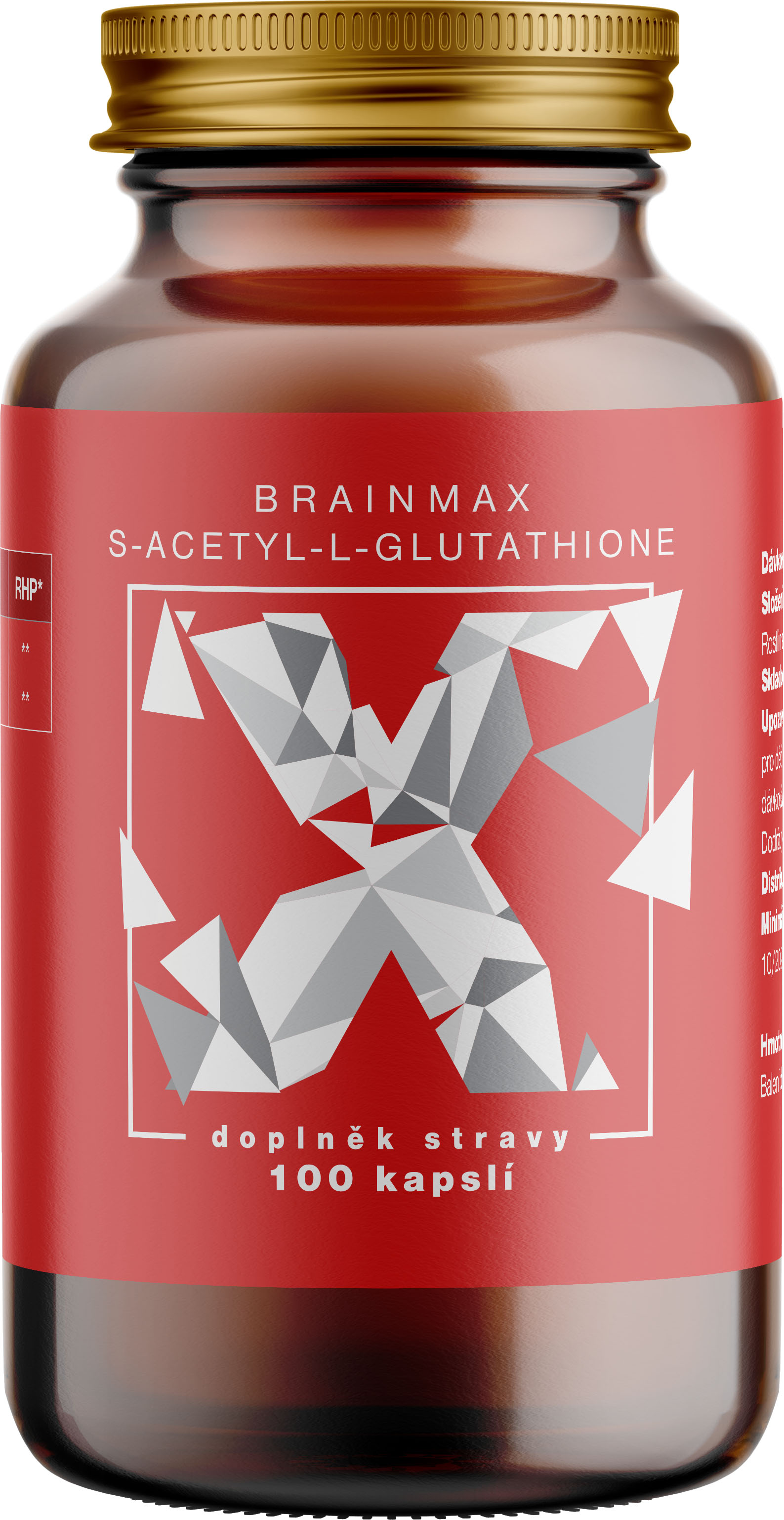 BrainMax S-Acetyl-L-Glutathione, SAG, 100 mg, 100 rostlinných kapslí Obrázek