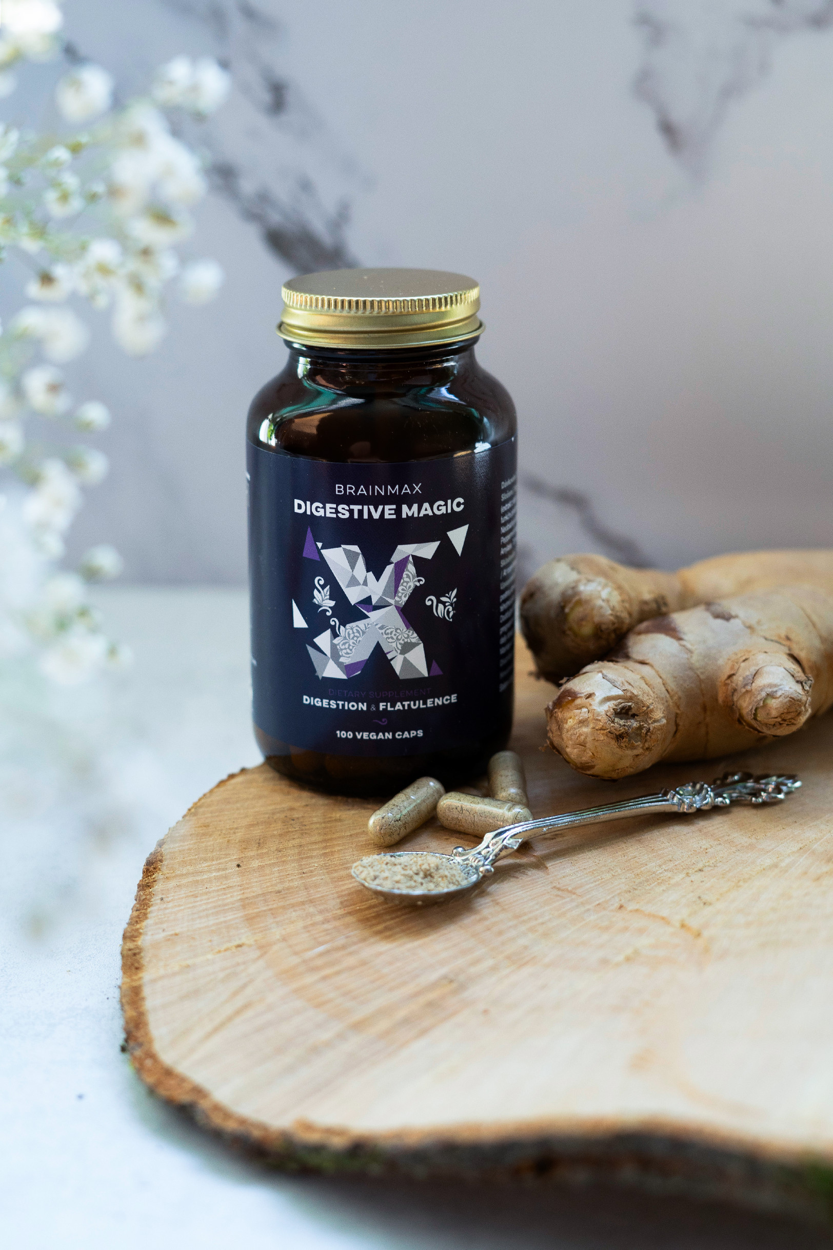 BrainMax Digestive Magic, Trávicí Enzymy, 100 rostlinných kapslí Obrázek