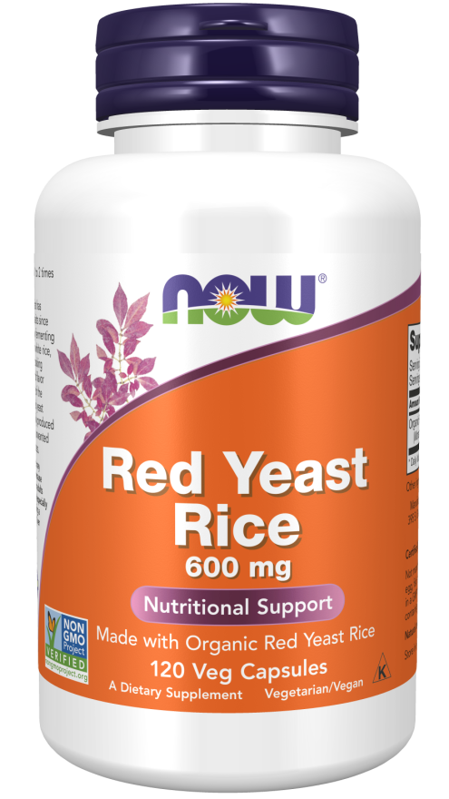 Now® Foods NOW Red Yeast Rice (Červená kvasnicová rýže, extrakt) 600 mg, 120 rostlinných kapslí Obrázek
