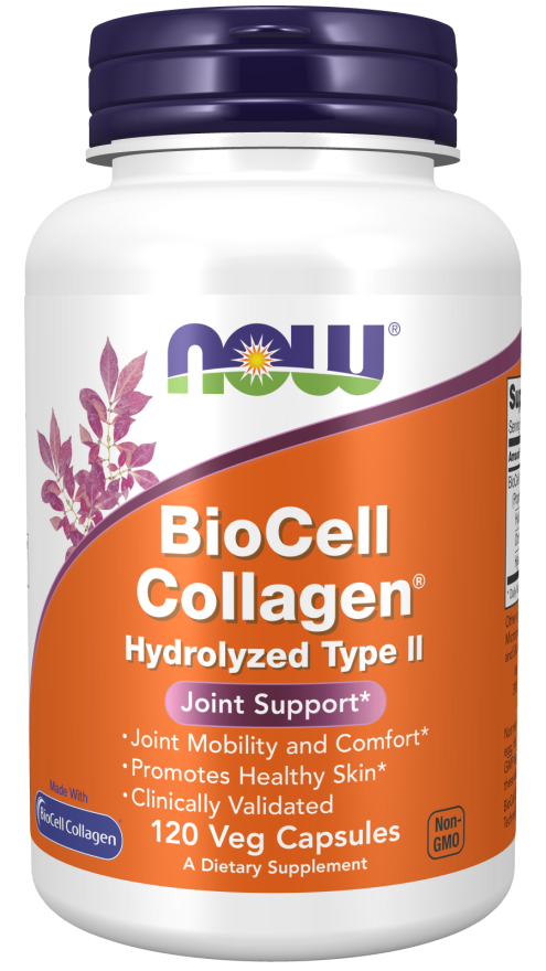 Now® Foods NOW Biocell collagen hydrolyzed (hydrolyzovaný kolagen) II.typ, 120 rostlinných kapslí Obrázek