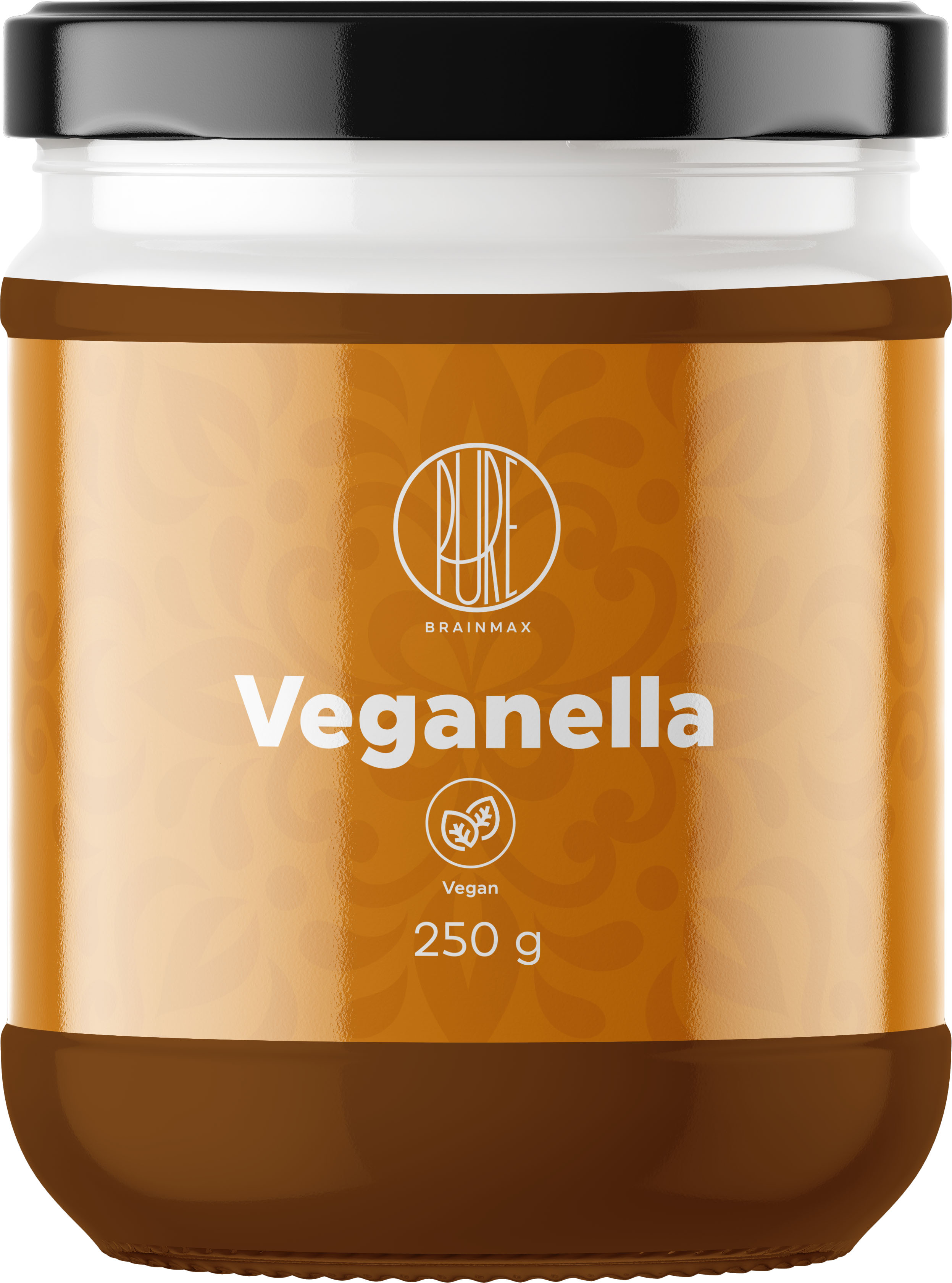 BrainMax Pure Veganella, Lískooříškový krém s mléčnou čokoládou, 250 g Obrázek