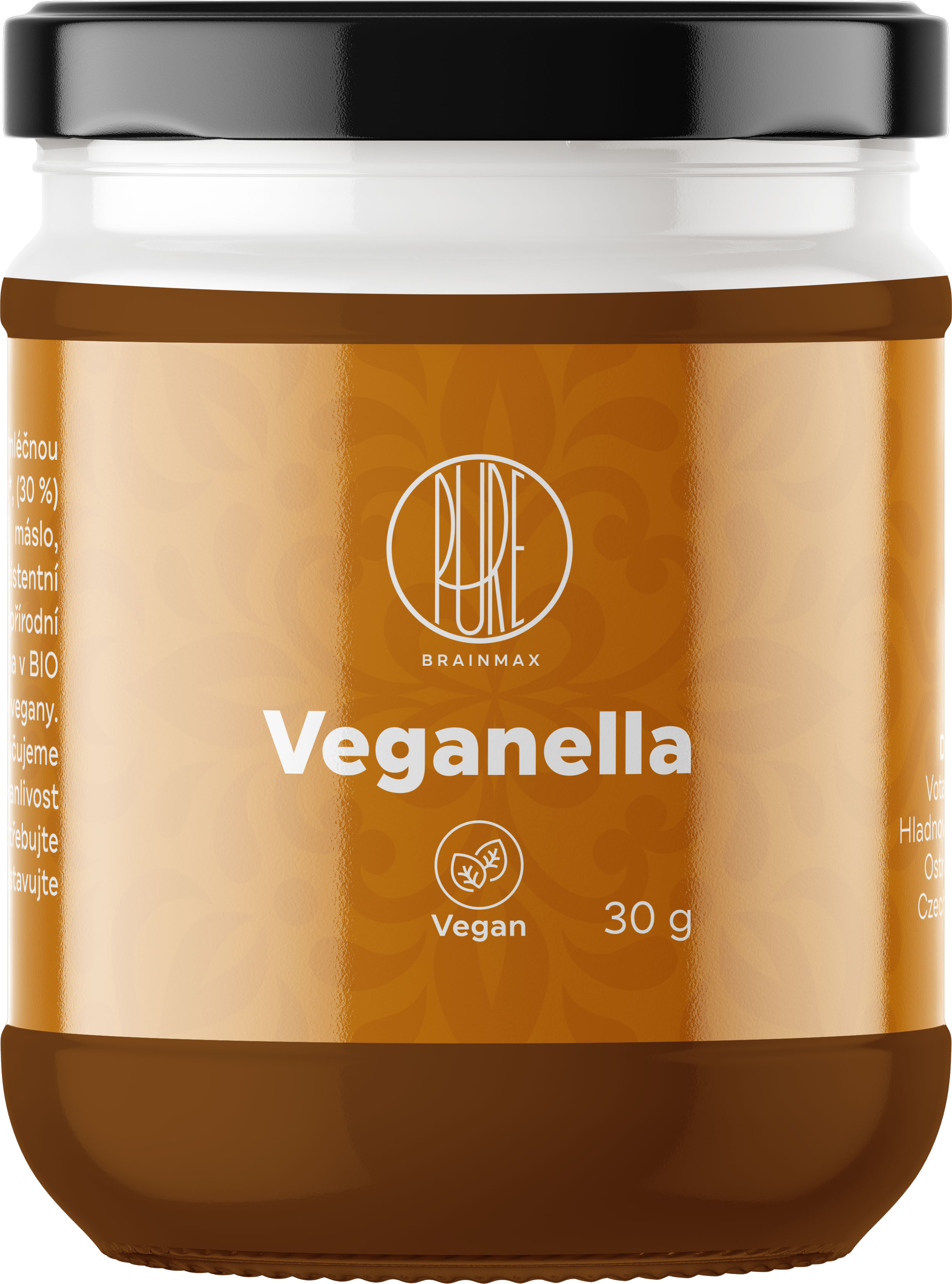 BrainMax Pure Veganella, Lískooříškový krém s mléčnou čokoládou, 30 g Obrázek