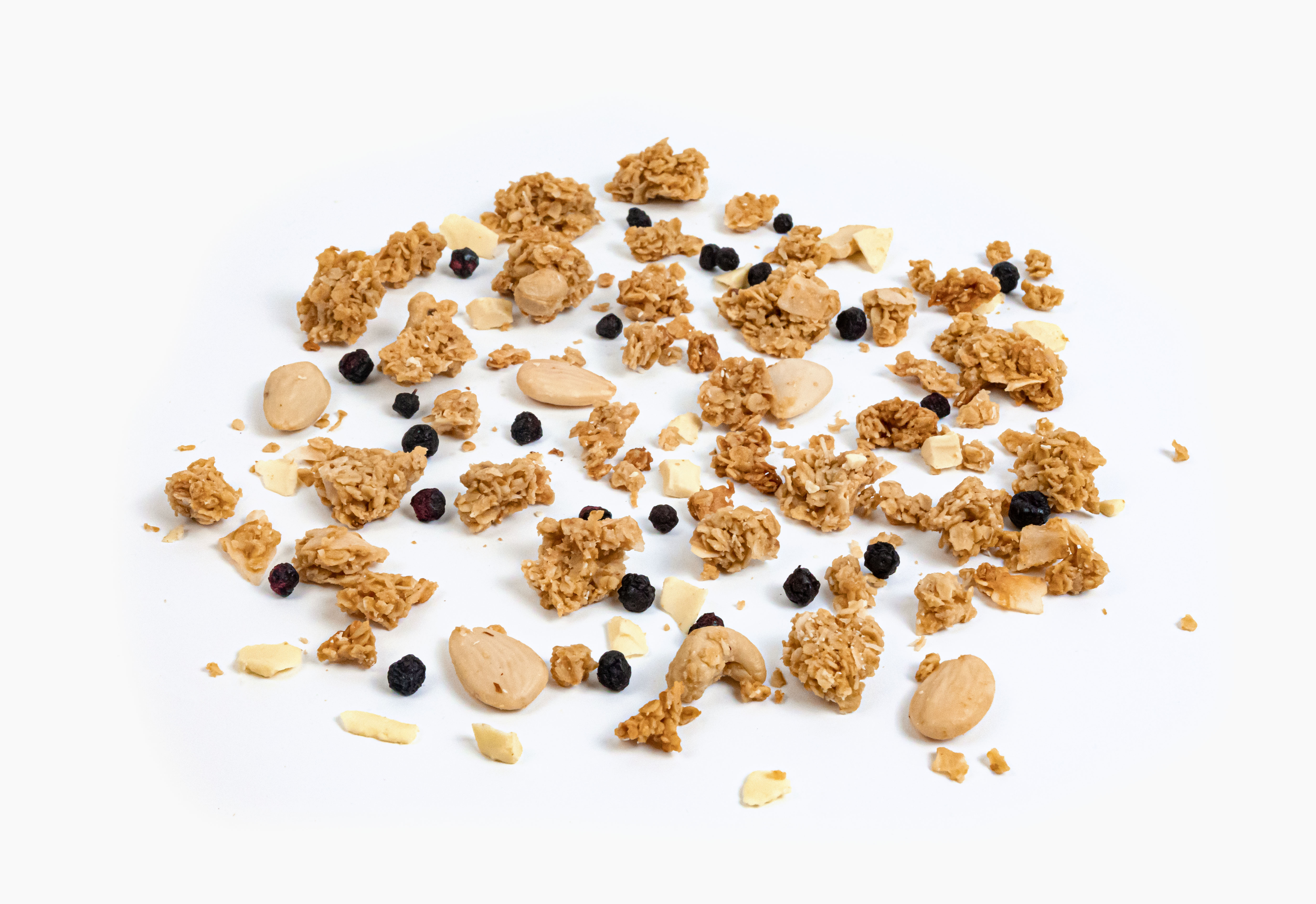 BrainMax Pure Blueberry Cheesecake Granola, Borůvky a Bílá čokoláda, BIO, 30 g Obrázek