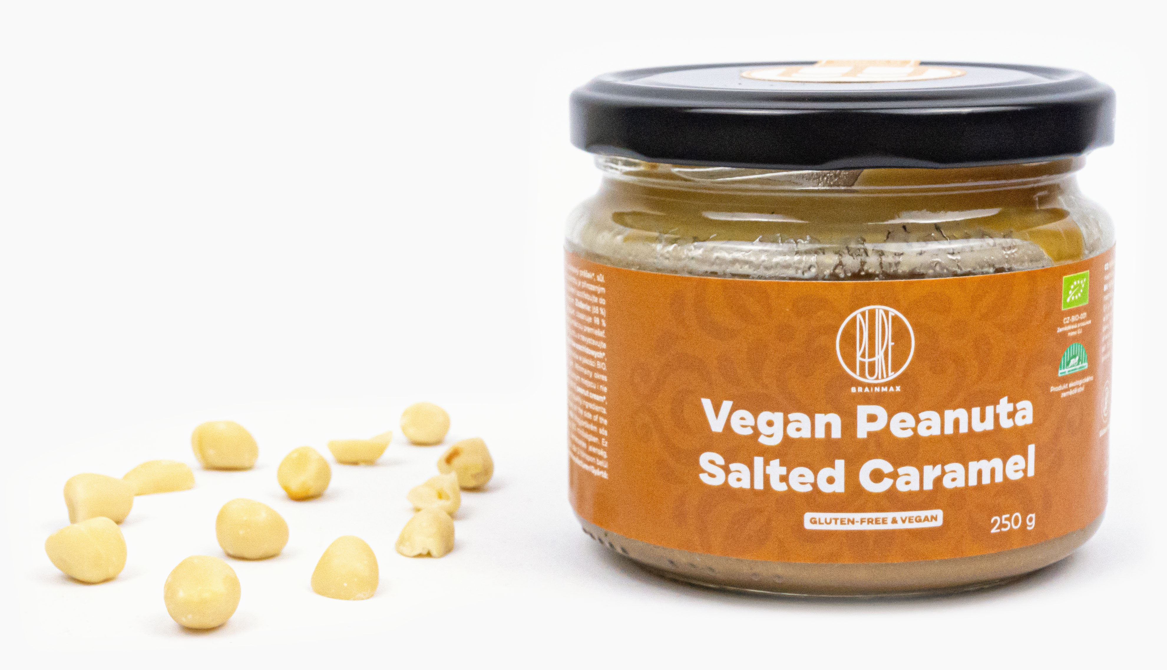 BrainMax Pure Vegan Peanuta, Arašídový krém se slaným karamelem BIO, 250 g Obrázek