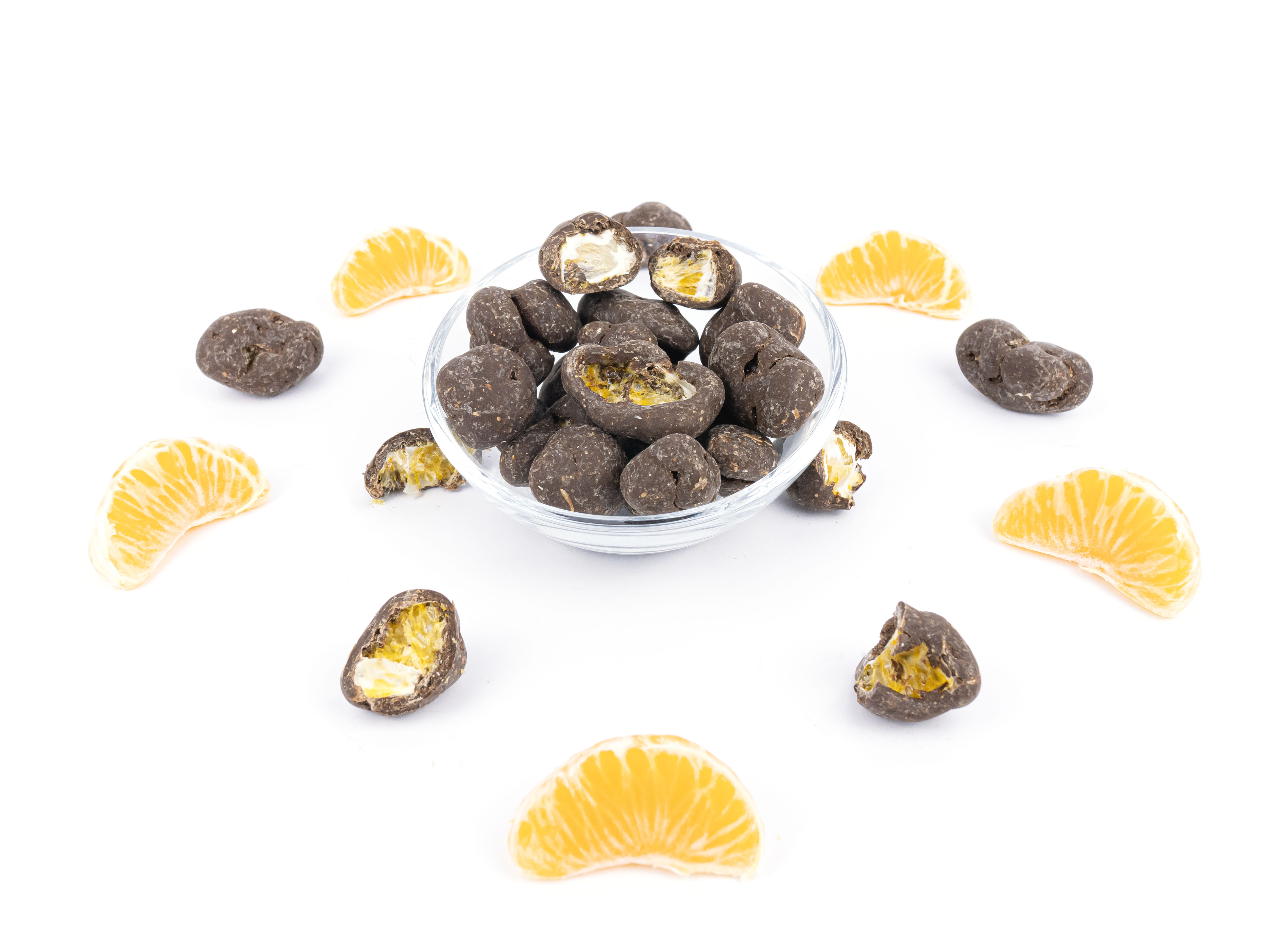 BrainMax Pure Lyofilizované mandarinky v hořké čokoládě, 215 g Obrázek